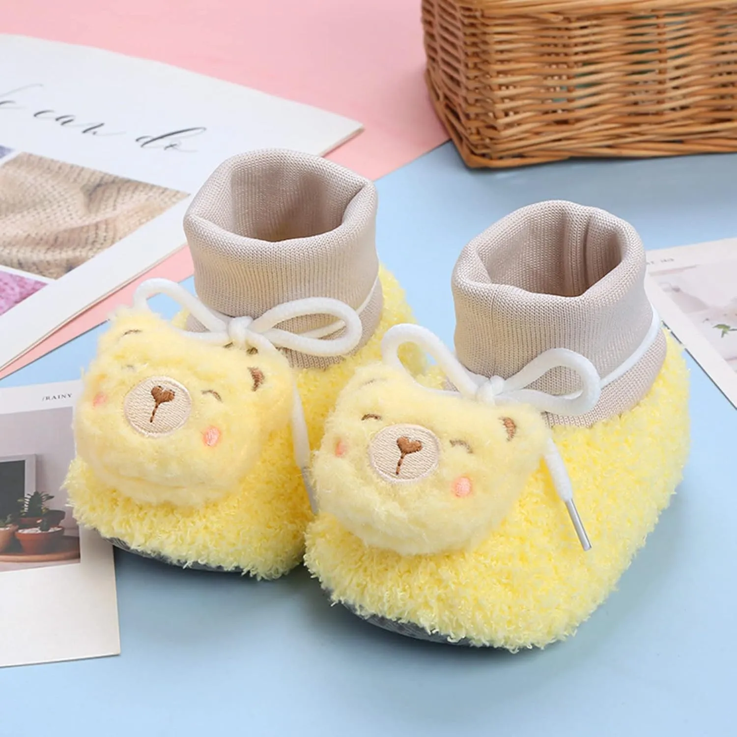 Toddler Winter Boot Baby Toddler Shoes Warm Booties Shoes Fashion Printing Non Slip Infant First Walking Warm Shoes
