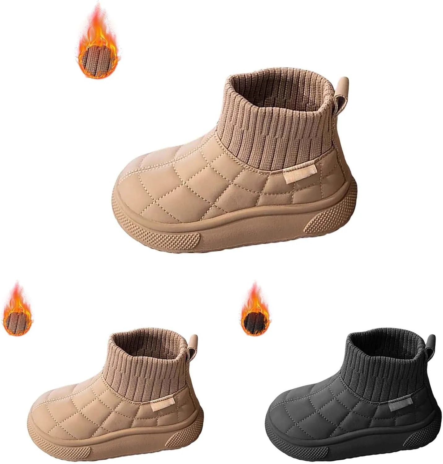 Toddler Winter Boot Girls Boys Warm Boots Outdoor Warm Non Slip Mid Calf Padded Small Large Non-Slip Newborn Boots