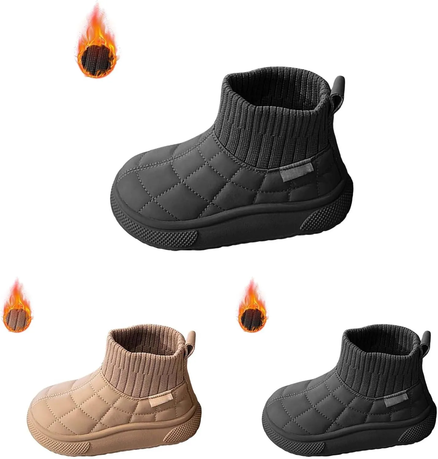 Toddler Winter Boot Girls Boys Warm Boots Outdoor Warm Non Slip Mid Calf Padded Small Large Non-Slip Newborn Boots