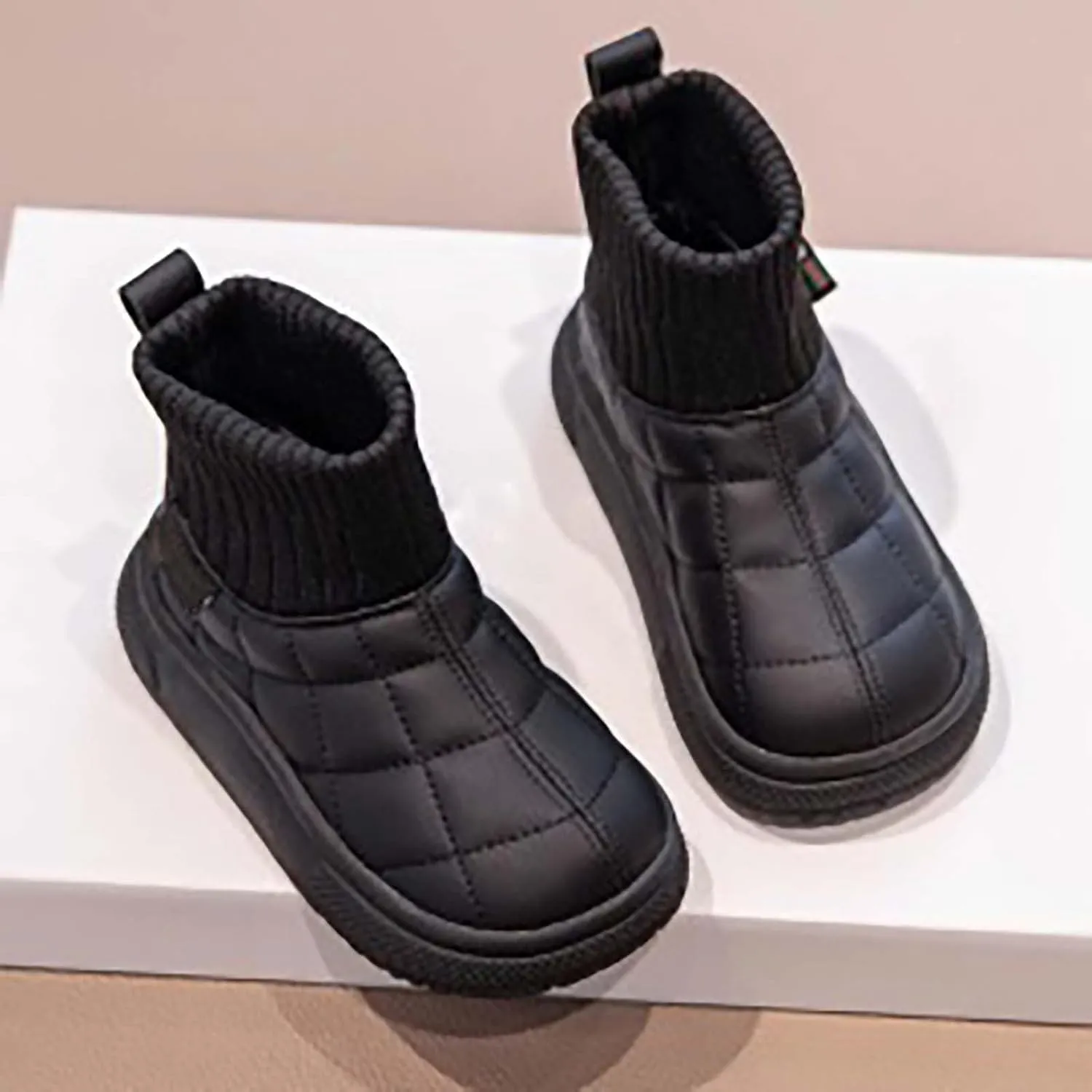 Toddler Winter Boot Girls Boys Warm Boots Outdoor Warm Non Slip Mid Calf Padded Small Large Non-Slip Newborn Boots
