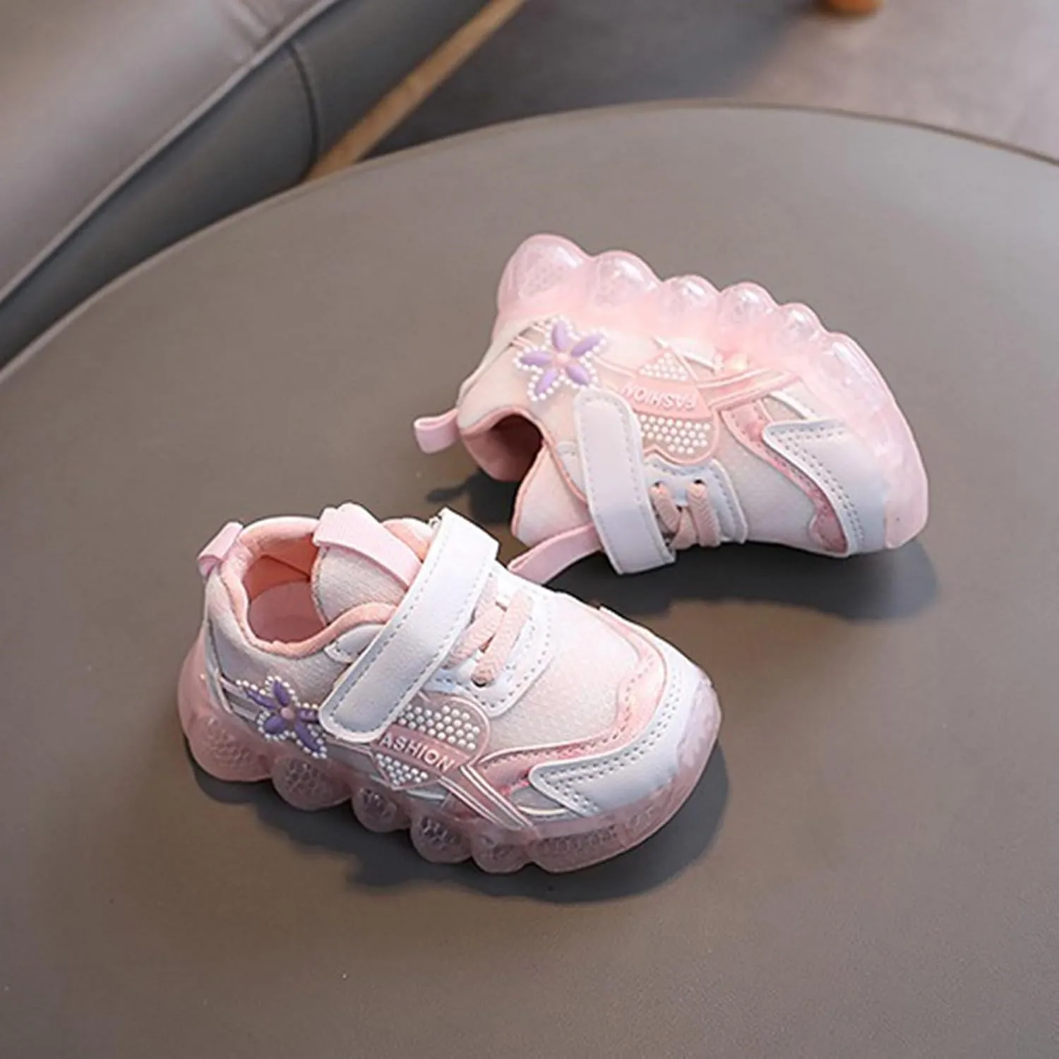 Toddler/Little Kid Sneakers for Boys Girls Light Up Drawstring Lightweight Breathable Athletic Running Tennis Shoes