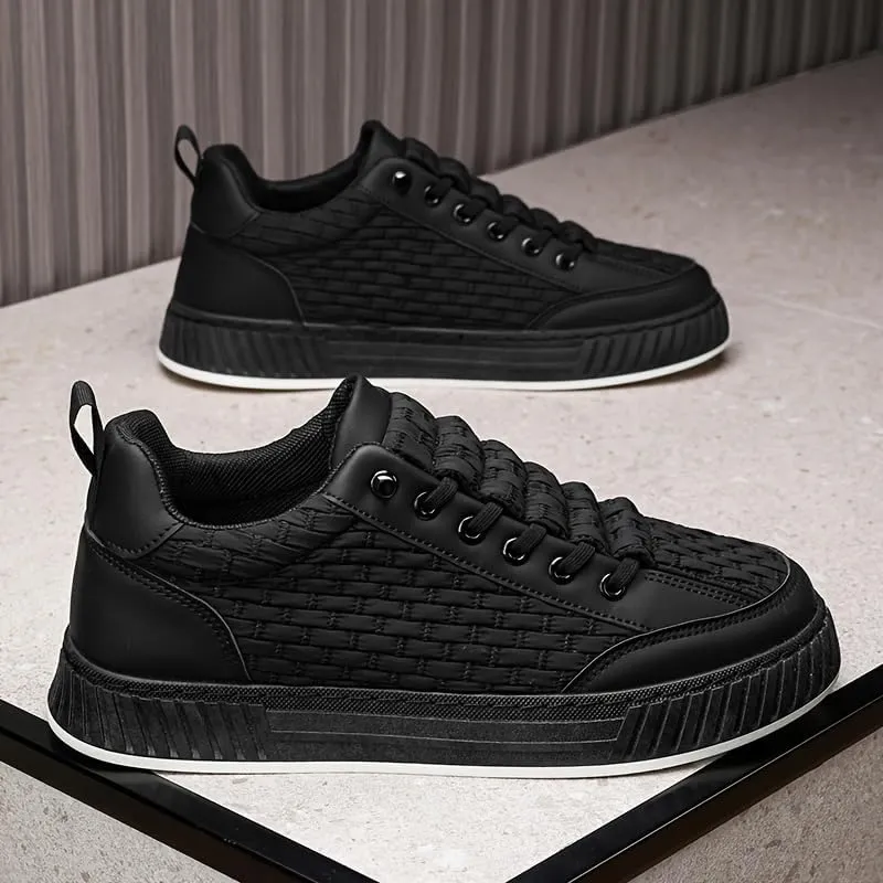 Trendy, All-Season Lace-Up Casual Shoes with Faux Upper,and Comfortable Cloth Insole, Versatile Trainers
