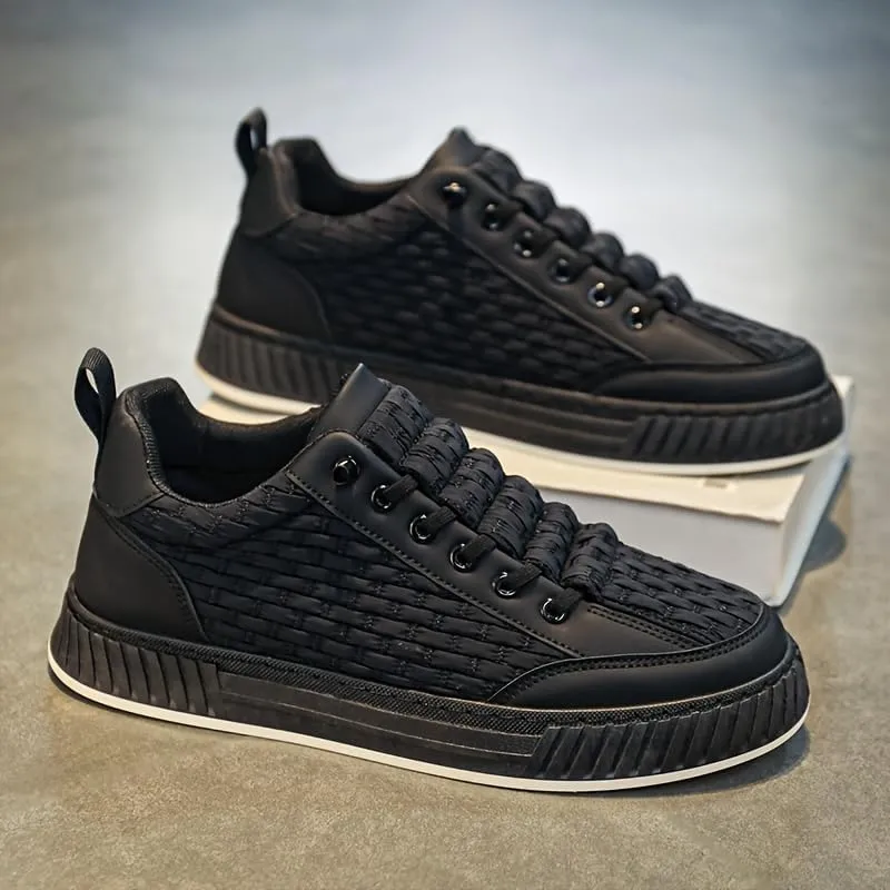 Trendy, All-Season Lace-Up Casual Shoes with Faux Upper,and Comfortable Cloth Insole, Versatile Trainers