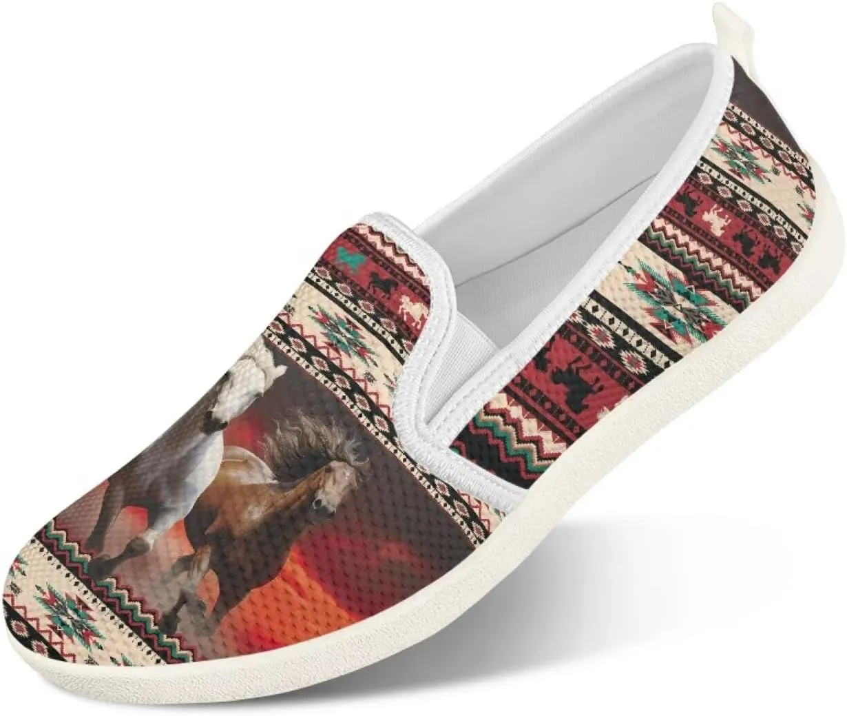 Trendy Womens Flats Shoes Ethnic Style Casual Shoes for Women Slip On Shoes