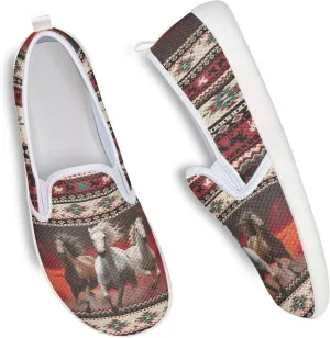 Trendy Womens Flats Shoes Ethnic Style Casual Shoes for Women Slip On Shoes