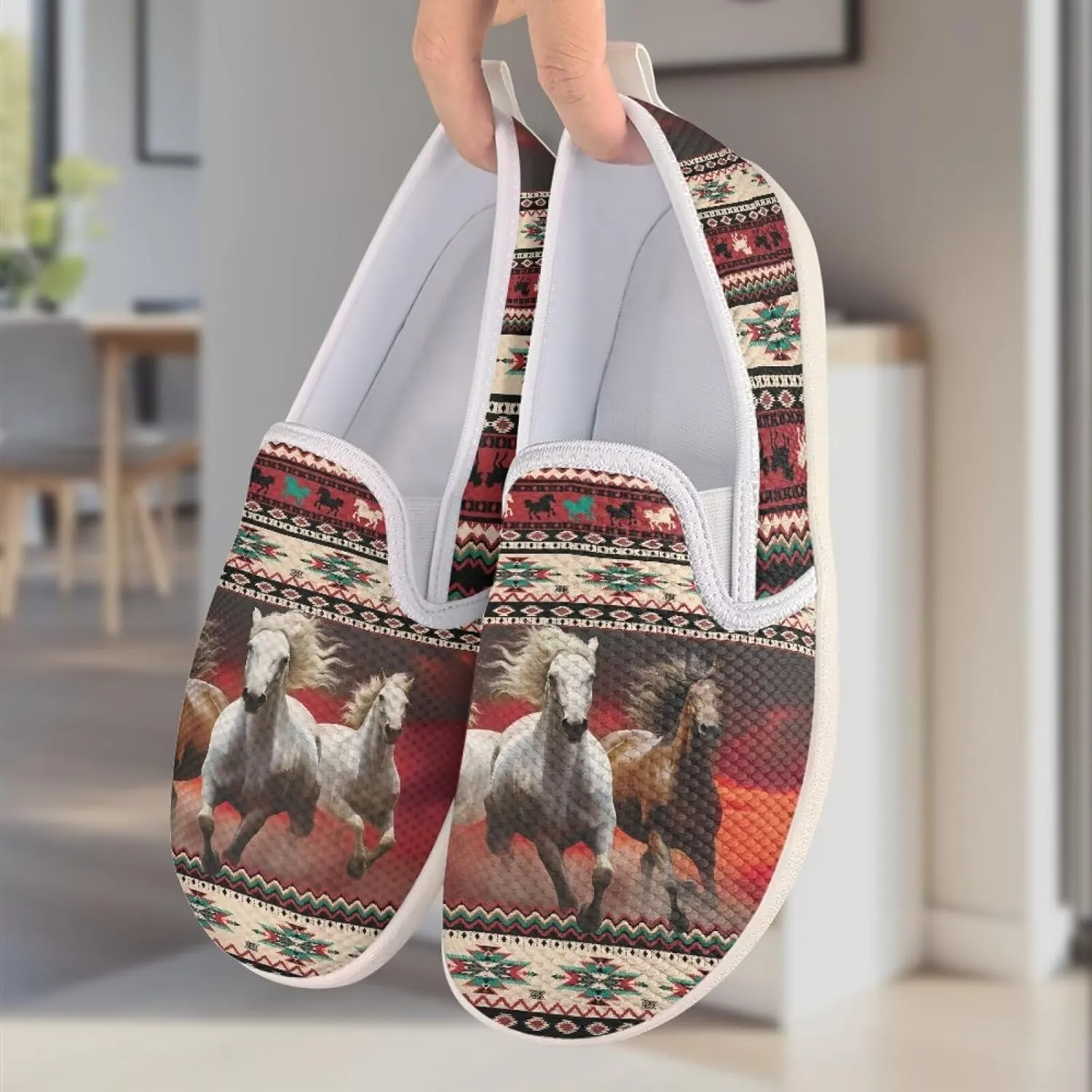 Trendy Womens Flats Shoes Ethnic Style Casual Shoes for Women Slip On Shoes