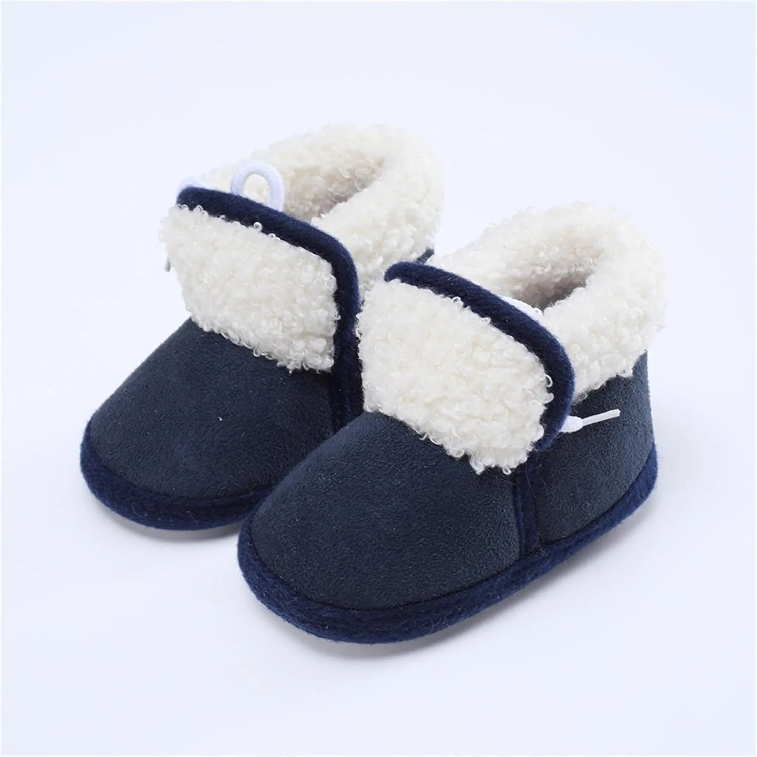 Unisex Warm Plush Lined Soft Boots Baby Winter Ankle Non-Slip Rubber Texture Sole Toddler Winter Snow Infant Shoes