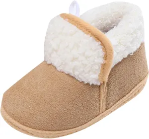 Unisex Warm Plush Lined Soft Boots Baby Winter Ankle Non-Slip Rubber Texture Sole Toddler Winter Snow Infant Shoes