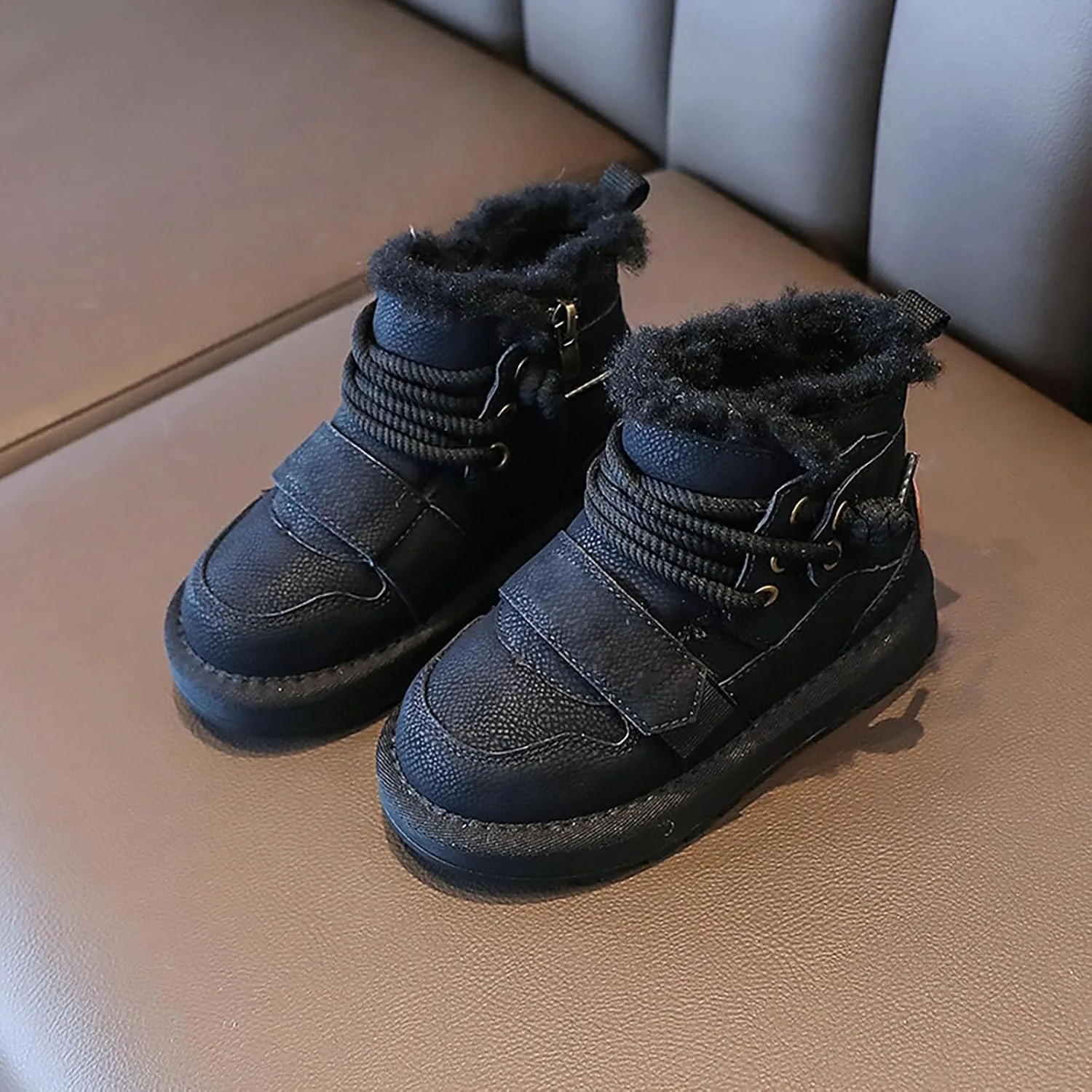 Winter Girls Boys Ankle Boots Comfortable Warm Lined Casual Shoes Sports Shoes Outdoor Children Baby Cowboy Boot