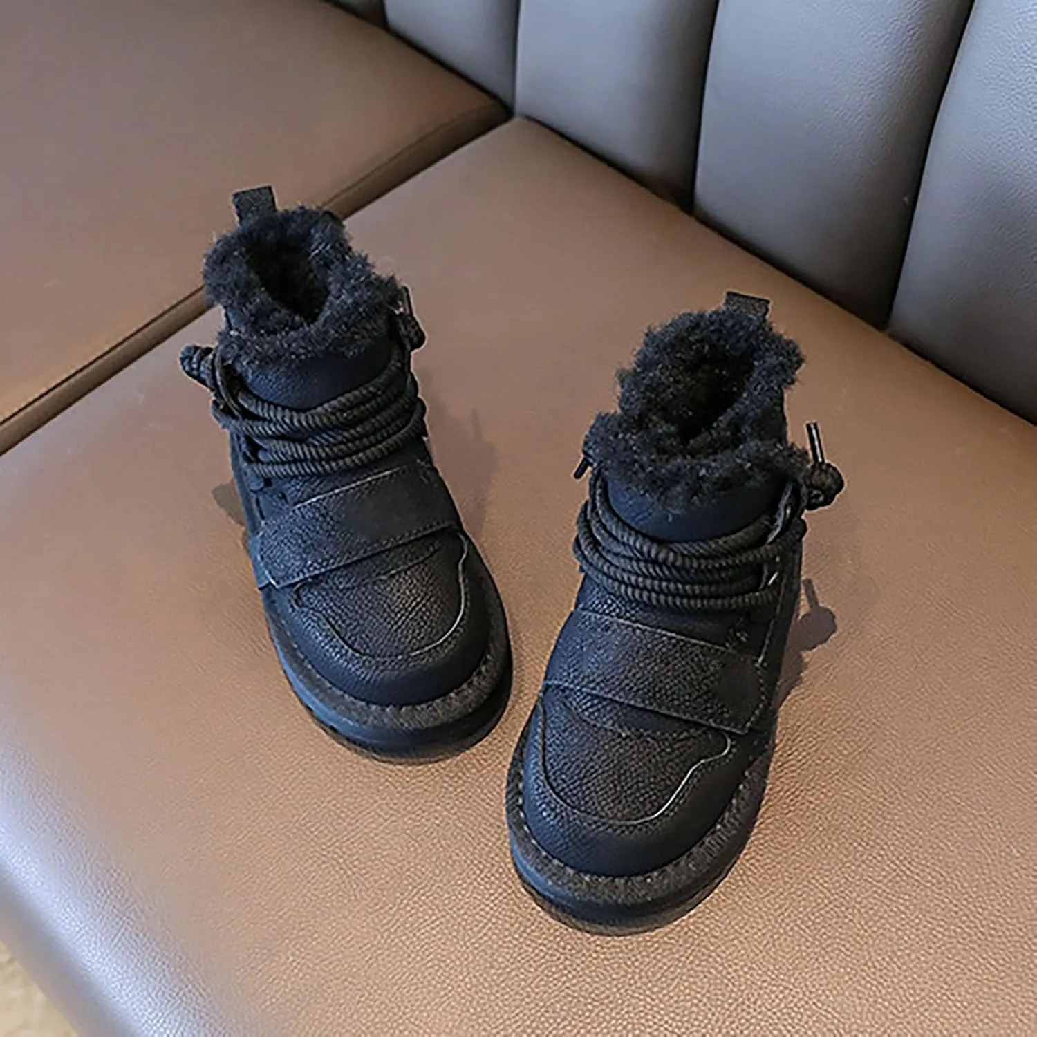 Winter Girls Boys Ankle Boots Comfortable Warm Lined Casual Shoes Sports Shoes Outdoor Children Baby Cowboy Boot