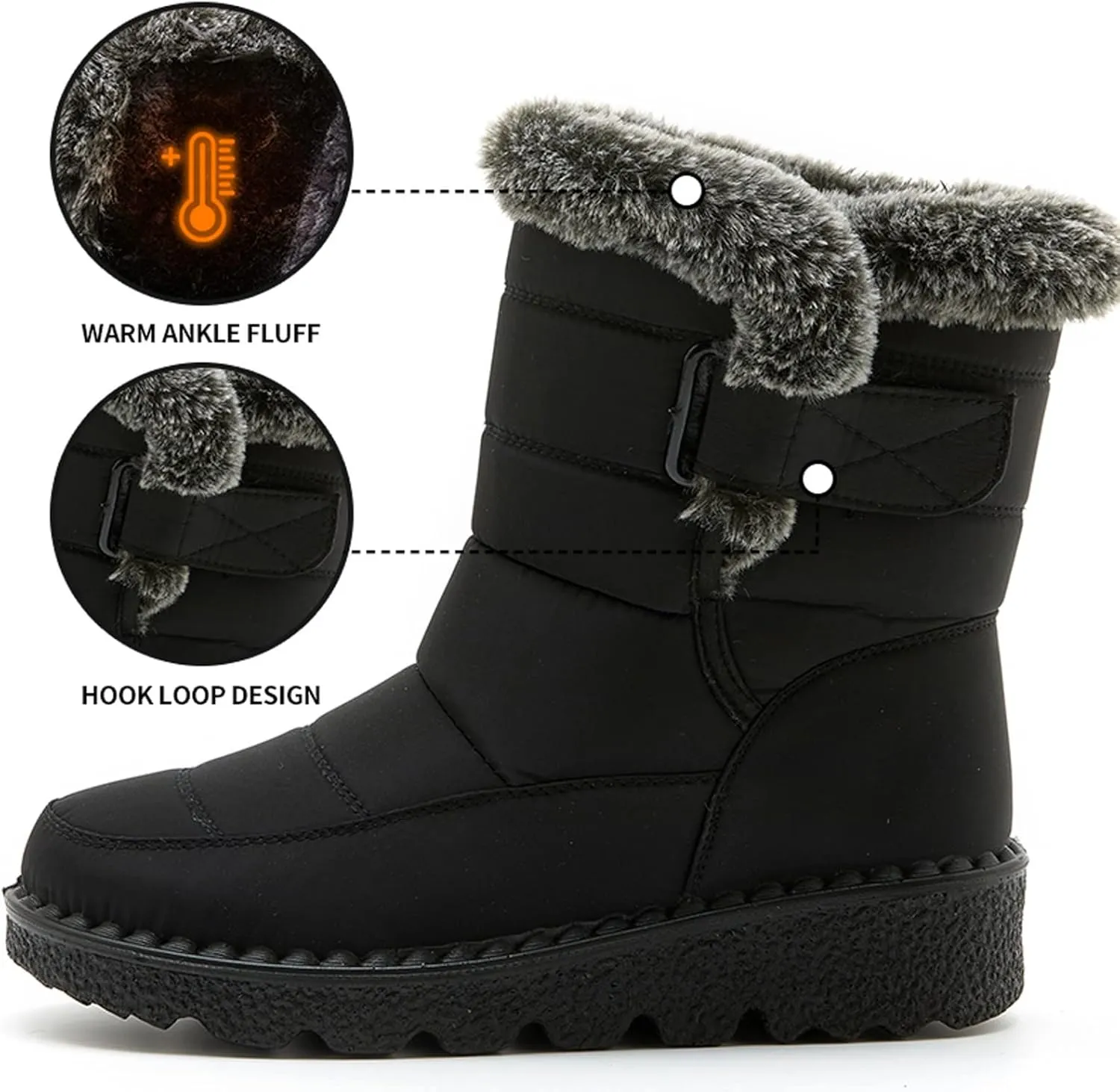 Winter Work Boots for Men Casual Comfortable Plush Lined Winter Hiking Sneakers for Men Cold Weather Snow Boots