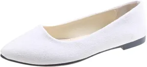 Womens Black Flats Shoes Comfortable Suede Pointed Toe Slip On Casual Ballet Flats Dress Elegant Shoes Nude Flats