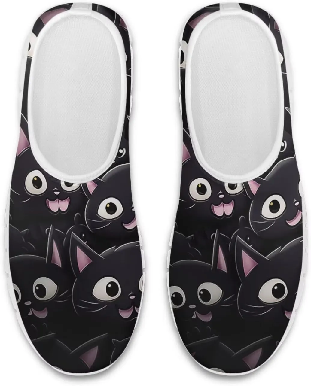 Women's Business Loafers Cat Print Low Top Barefoot Shoes Low-Cut Casual Flats US 5-13