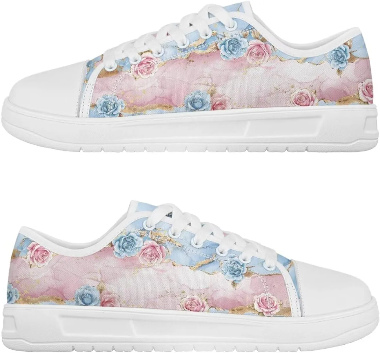 Women's Canvas Sneaker Anti Skid Lightweight Lace Up Casual Shoes Low Cut Slip On Walking Footwear