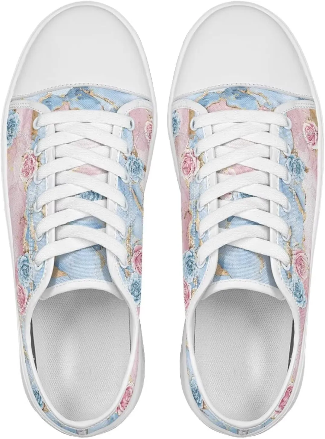 Women's Canvas Sneaker Anti Skid Lightweight Lace Up Casual Shoes Low Cut Slip On Walking Footwear