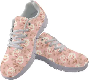 Womens Casual Shoes Custom Cushioned Lace-Up Tennis Sneakers Soft Non Slip Lightweight Shoes for Party US 5-12 White Sole