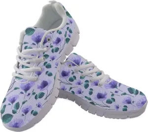 Womens Casual Shoes Custom Cushioned Lace-Up Tennis Sneakers Soft Non Slip Lightweight Shoes for Party US 5-12 White Sole