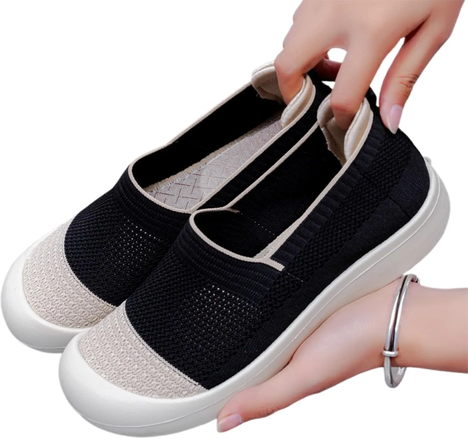 Women's Casual Slip-On Loafers Comfortable Round Toe Flat Shoes for Daily Wear and Travel