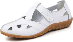 Women's Casual Slip On Shoes Comfortable Flat Walking Footwear for Spring Summer Leisure Travel Work Closed Toe