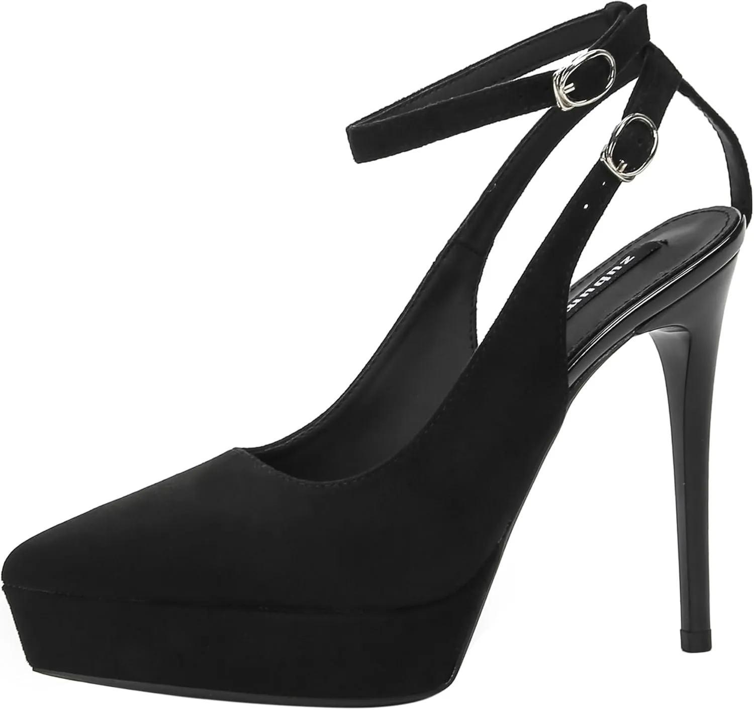 Womens Chunky Platform High Block Heels Pointed Closed Toe Ankle Strap Heel Sandals Comfortable Office Wedding Party Dress Pumps Shoes