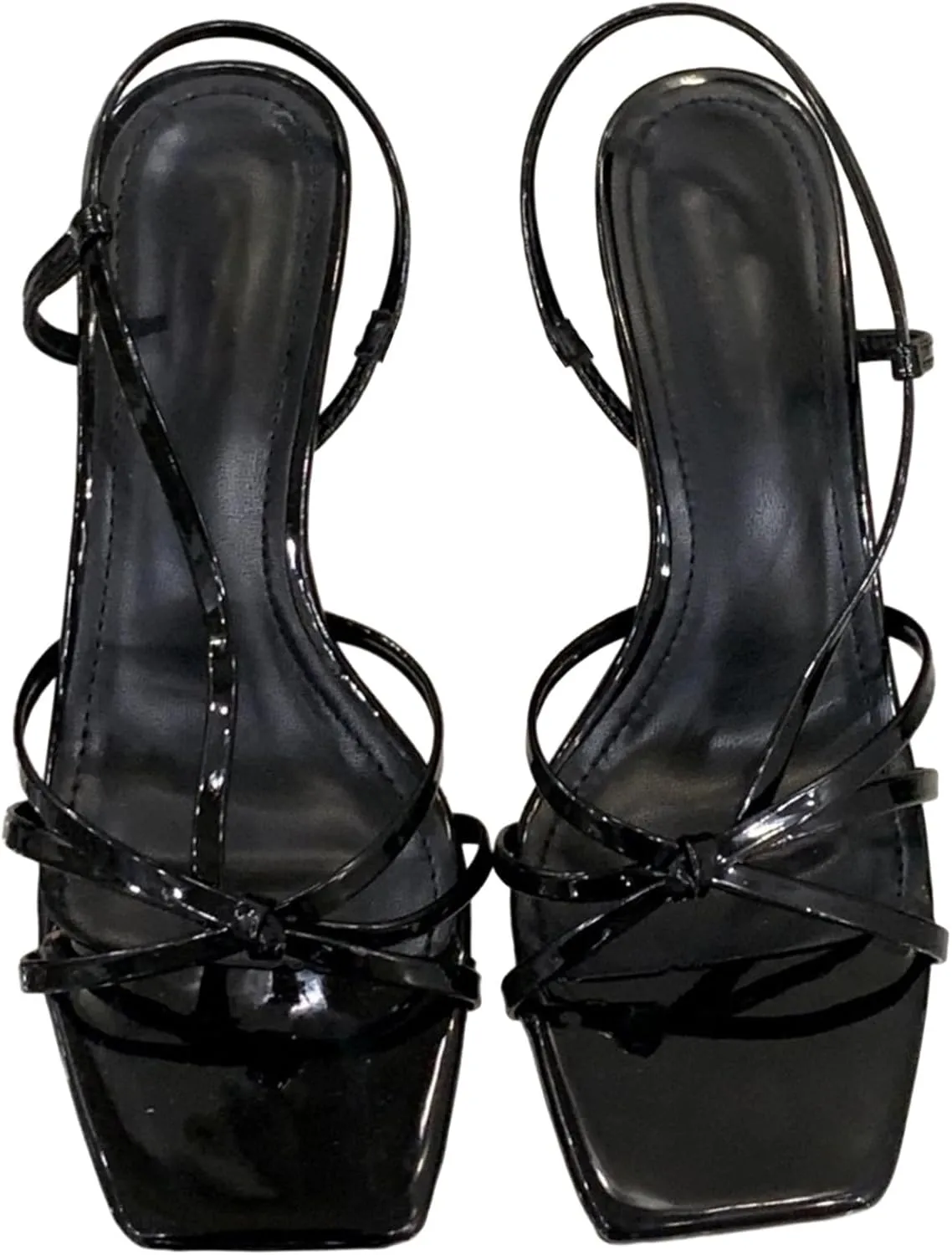 Women's Elegant Stiletto Heeled Sandals Open Toe Strappy Ankle Strap Dress Party Wedding High Heels Comfortable