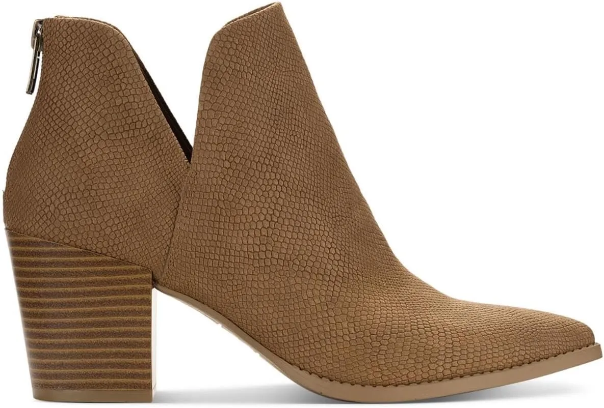 Womens Eliza Faux Leather Almond Toe Ankle Boots