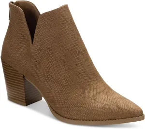 Womens Eliza Faux Leather Almond Toe Ankle Boots