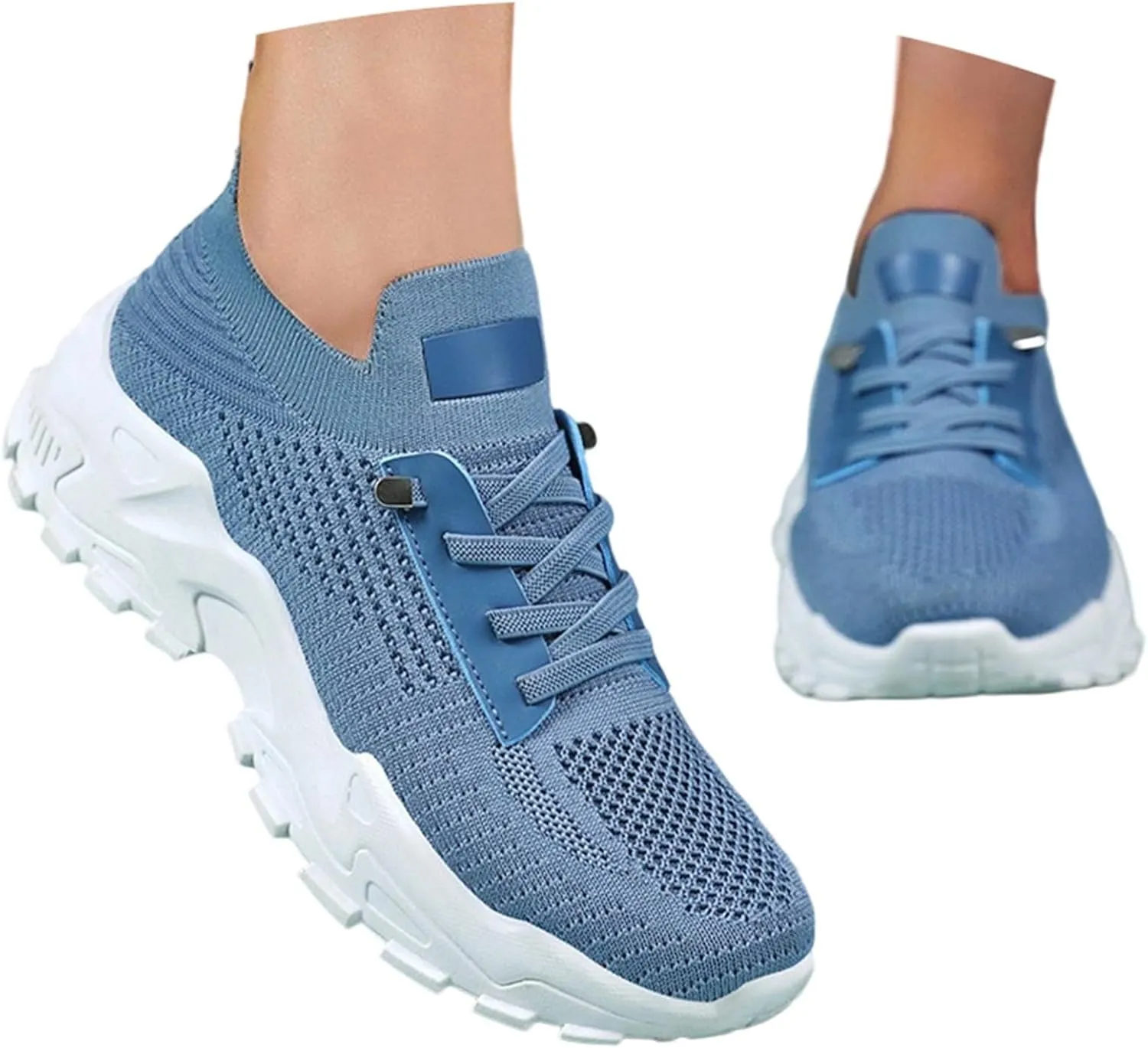 Women's Fashion Sneakers Comfortable Slip On Mid Heel Casual Shoes for Spring Summer Outfits with T Shirts Jeans