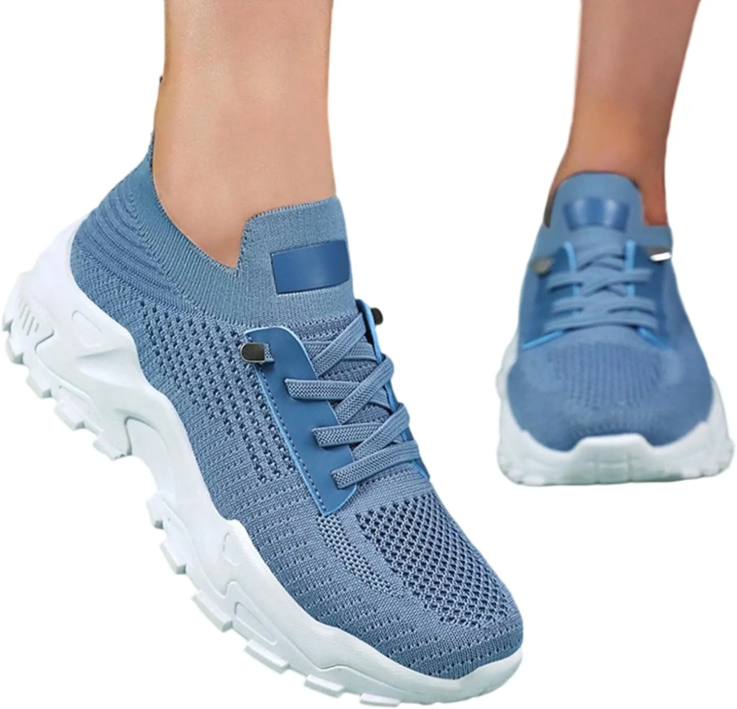 Women's Fashion Sneakers Comfortable Slip On Mid Heel Casual Shoes for Spring Summer Outfits with T Shirts Jeans