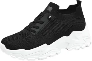 Women's Fashion Sneakers Comfortable Slip On Mid Heel Casual Shoes for Spring Summer Outfits with T Shirts Jeans