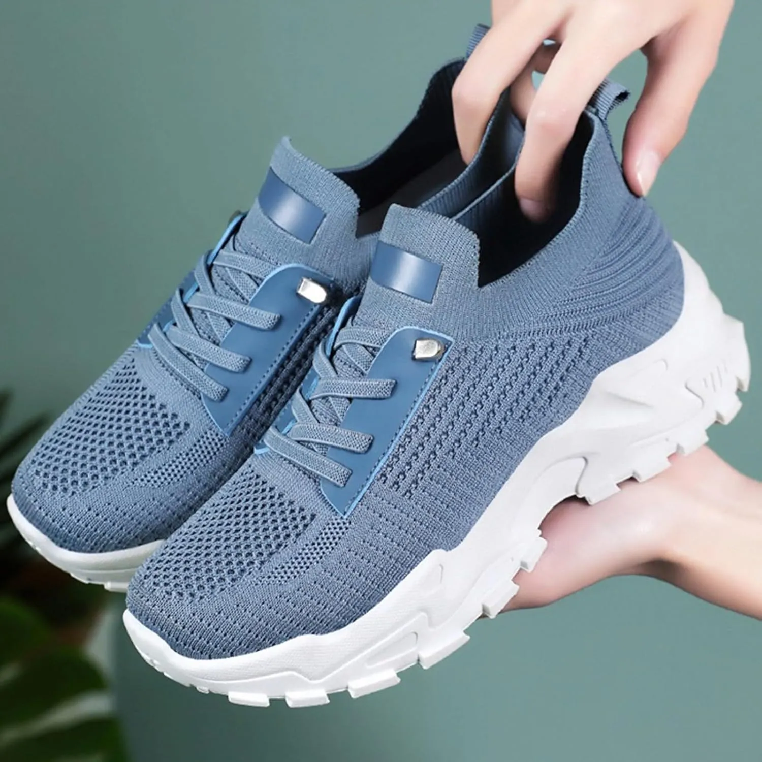 Women's Fashion Sneakers Comfortable Slip On Mid Heel Casual Shoes for Spring Summer Outfits with T Shirts Jeans