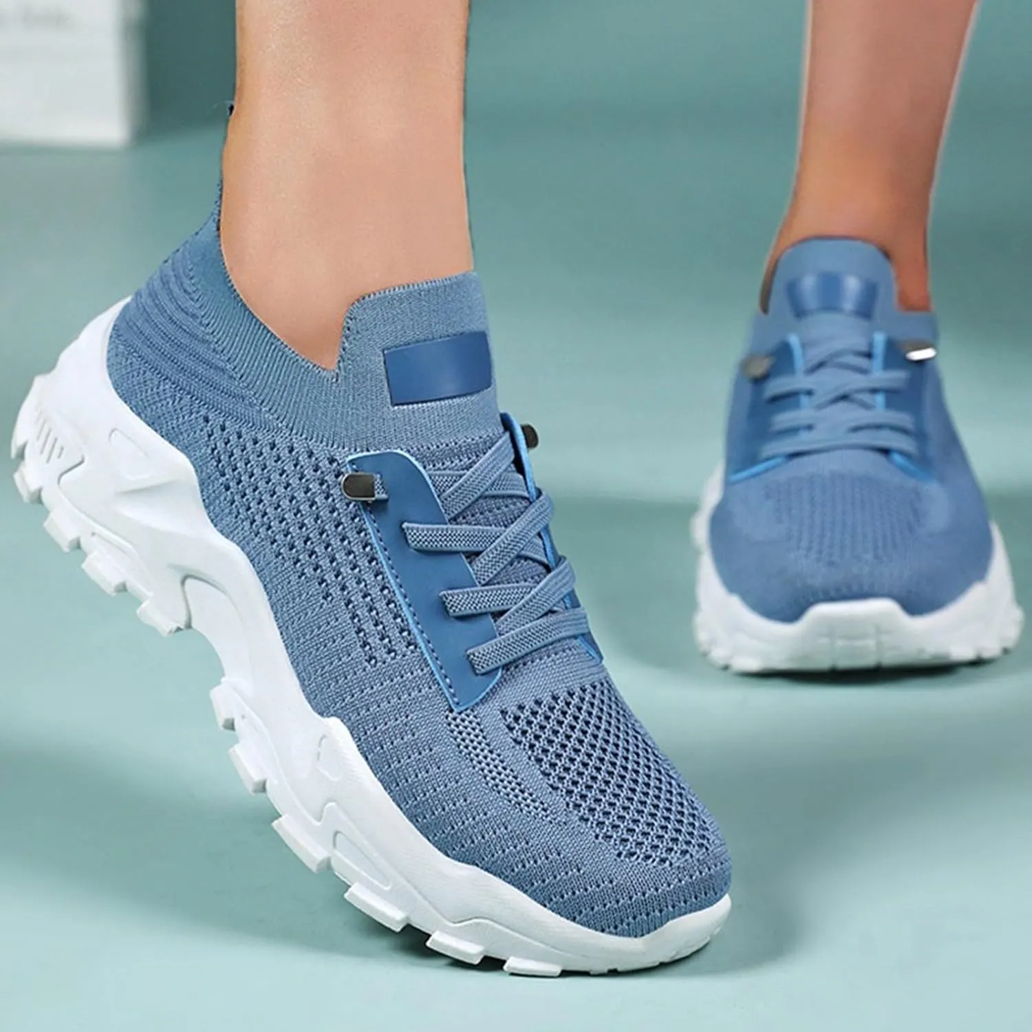 Women's Fashion Sneakers Comfortable Slip On Mid Heel Casual Shoes for Spring Summer Outfits with T Shirts Jeans