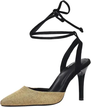 Women's Pumps Strappy High Heels Lace Up Stiletto Pointed Closed Toe Party Wedding Dress Shoes