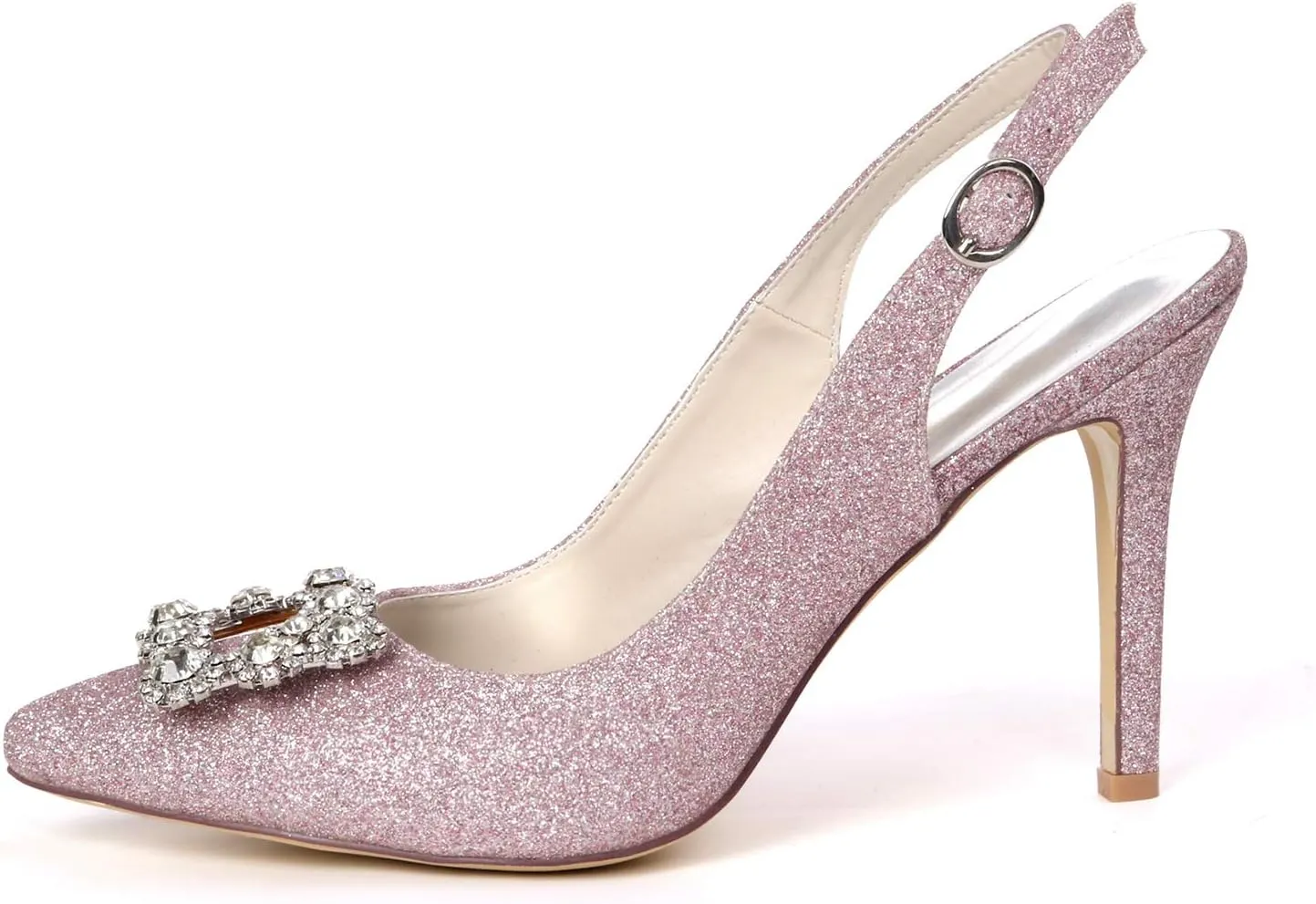 Women's Slingback Pointed Toe Pumps Stiletto High Heels Evening Prom Dress Sandals Wedding Shoes Bride