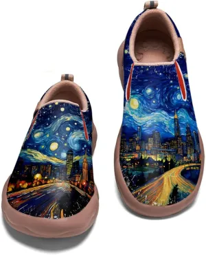 Women's Slip On Loafers Lightweight Comfort Casual Shoes Art Painted Walking Sneakers