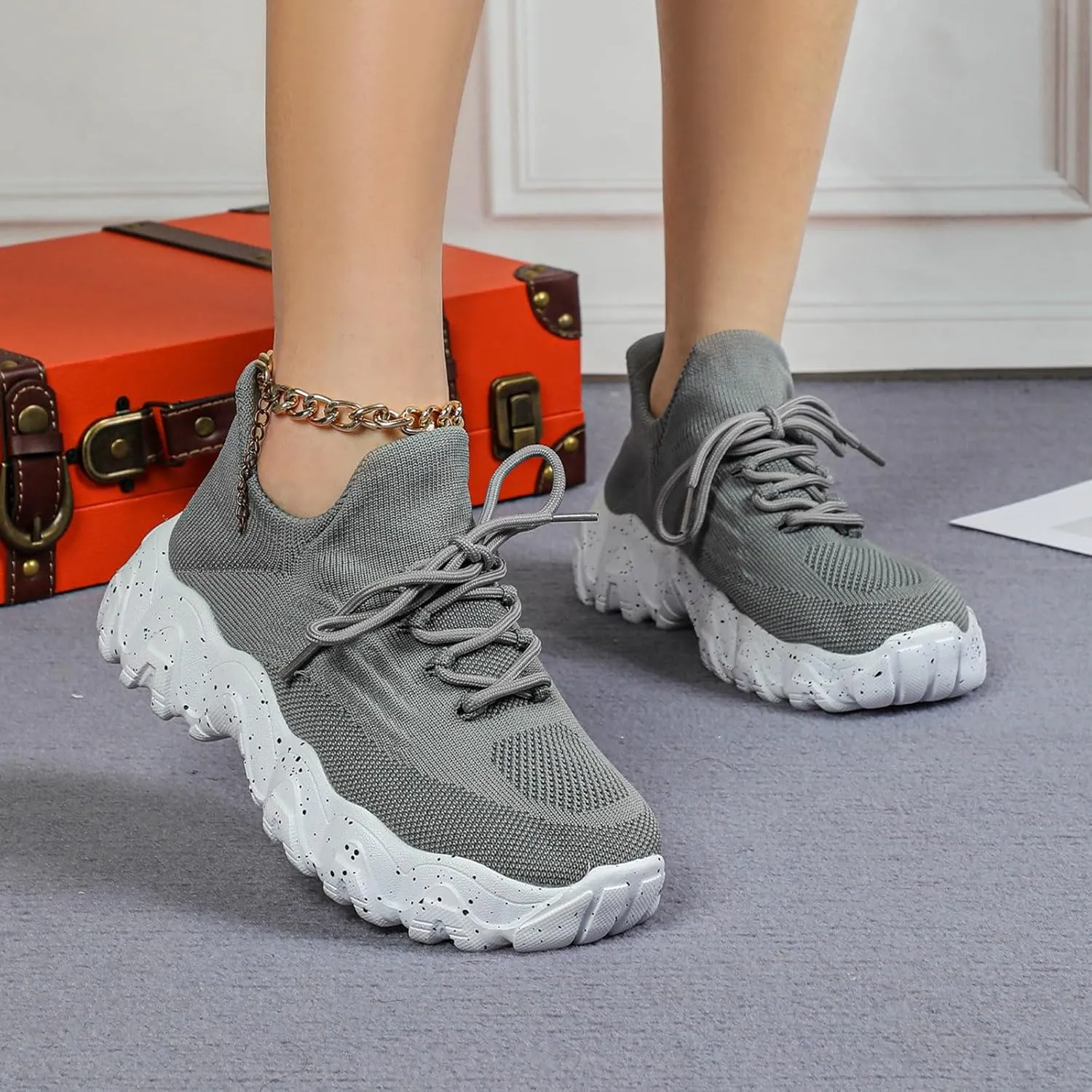 Women's Sneakers Womens Walking Shoes Sports Women's Shoes Breathable Sock Shoes Sneakers Women Shoes Athletic for Women