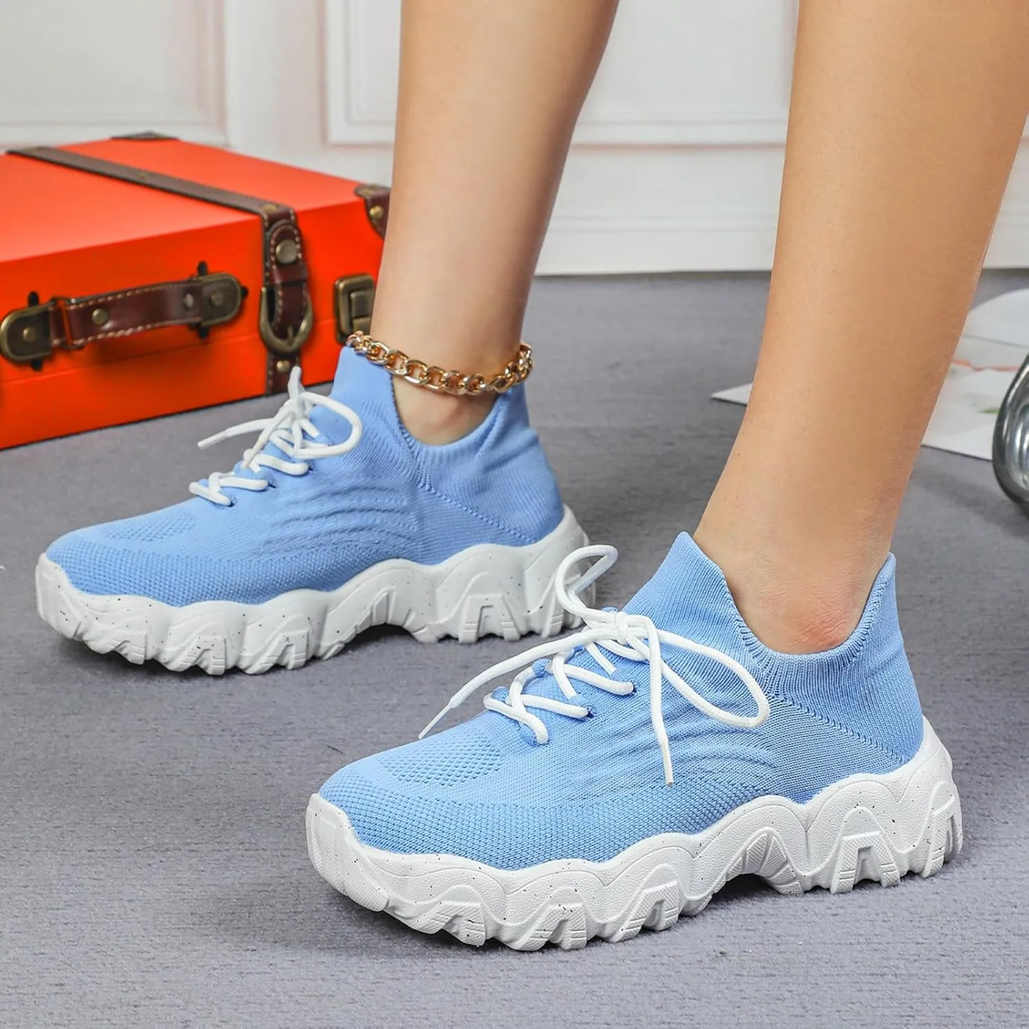 Women's Sneakers Womens Walking Shoes Sports Women's Shoes Breathable Sock Shoes Sneakers Women Shoes Athletic for Women