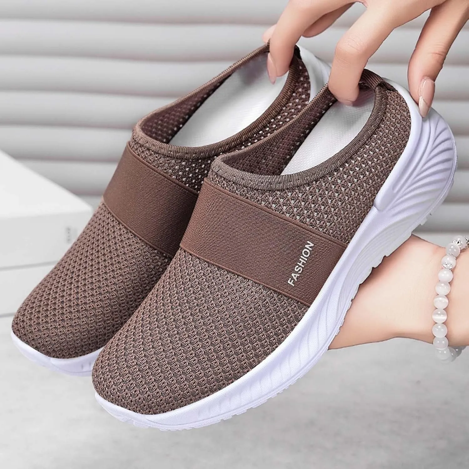 Women's Summer Casual Shoes Breathable Comfortable Soft Sole Slip On Walking Footwear Lightweight for Daily Wear