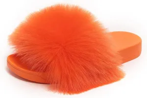 yamerbo Women's Furry Slides Fluffy Slippers Cute Open Toe Girls Sandals House Slides pantuflas para mujer