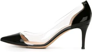YODEKS Women's Clear Pumps Pointed Toe with 2.6" Stiletto High Heels Dress Shoes for Wedding/Party